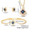 Wholesale Jewelry Copper Inlaid Zircon Fourleaf Clover Plants Flowers Style Electroplating Women's Jewelry Set