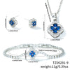 Wholesale Jewelry Copper Inlaid Zircon Fourleaf Clover Plants Flowers Style Electroplating Women's Jewelry Set