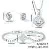 Wholesale Jewelry Copper Inlaid Zircon Fourleaf Clover Plants Flowers Style Electroplating Women's Jewelry Set