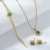 Wholesale Jewelry Copper Inlaid Zircon Fourleaf Clover Plants Flowers Style Electroplating Women's Jewelry Set