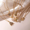 Wholesale Jewelry Copper Inlaid Zircon Geometric Christmas Element Necklace For Women
