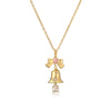 Wholesale Jewelry Copper Inlaid Zircon Geometric Christmas Element Necklace For Women