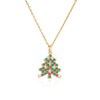 Wholesale Jewelry Copper Inlaid Zircon Geometric Christmas Element Necklace For Women