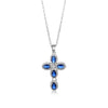 Wholesale Jewelry Copper Inlaid Zircon Geometric Cross Pendant Necklace