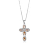 Wholesale Jewelry Copper Inlaid Zircon Geometric Cross Pendant Necklace