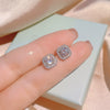 Wholesale Jewelry Copper Inlaid Zircon Geometric Quadrilateral Women's Threepiece Set With Box Chain
