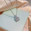 Wholesale Jewelry Copper Inlaid Zircon Geometric Quadrilateral Women's Threepiece Set With Box Chain