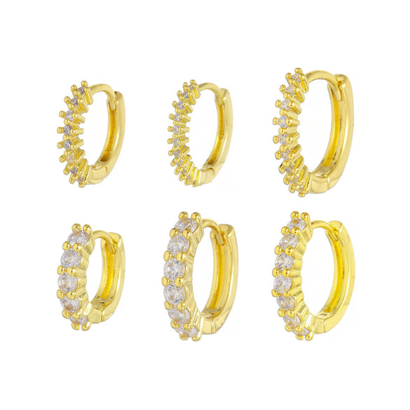 Wholesale Jewelry Copper Inlaid Zircon Geometric Round Earrings For Women