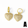 Wholesale Jewelry Copper Inlaid Zircon 18K Gold Plated Love Heart Pendant Earrings For Women Minimalist And Geometric Style