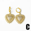 Wholesale Jewelry Copper Inlaid Zircon 18K Gold Plated Love Heart Pendant Earrings For Women Minimalist And Geometric Style