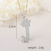 Wholesale Jewelry Copper Inlaid Zircon Letter Crown Hiphop Necklace