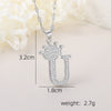 Wholesale Jewelry Copper Inlaid Zircon Letter Crown Hiphop Necklace