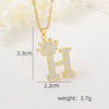 Wholesale Jewelry Copper Inlaid Zircon Letter Crown Hiphop Necklace