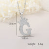 Wholesale Jewelry Copper Inlaid Zircon Letter Crown Hiphop Necklace