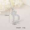 Wholesale Jewelry Copper Inlaid Zircon Letter Crown Hiphop Necklace