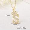 Wholesale Jewelry Copper Inlaid Zircon Letter Crown Hiphop Necklace