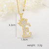 Wholesale Jewelry Copper Inlaid Zircon Letter Crown Hiphop Necklace
