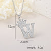 Wholesale Jewelry Copper Inlaid Zircon Letter Crown Hiphop Necklace