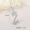Wholesale Jewelry Copper Inlaid Zircon Letter Crown Hiphop Necklace