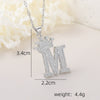Wholesale Jewelry Copper Inlaid Zircon Letter Crown Hiphop Necklace