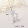 Wholesale Jewelry Copper Inlaid Zircon Letter Crown Hiphop Necklace