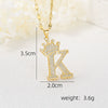 Wholesale Jewelry Copper Inlaid Zircon Letter Crown Hiphop Necklace