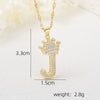 Wholesale Jewelry Copper Inlaid Zircon Letter Crown Hiphop Necklace