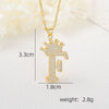 Wholesale Jewelry Copper Inlaid Zircon Letter Crown Hiphop Necklace
