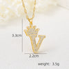 Wholesale Jewelry Copper Inlaid Zircon Letter Crown Hiphop Necklace