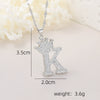 Wholesale Jewelry Copper Inlaid Zircon Letter Crown Hiphop Necklace