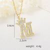 Wholesale Jewelry Copper Inlaid Zircon Letter Crown Hiphop Necklace