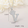 Wholesale Jewelry Copper Inlaid Zircon Letter Crown Hiphop Necklace