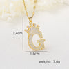 Wholesale Jewelry Copper Inlaid Zircon Letter Crown Hiphop Necklace