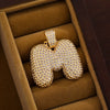 Wholesale Jewelry Copper Inlaid Zircon Letter Hiphop Necklace Pendant