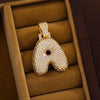 Wholesale Jewelry Copper Inlaid Zircon Letter Hiphop Necklace Pendant