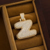 Wholesale Jewelry Copper Inlaid Zircon Letter Hiphop Necklace Pendant
