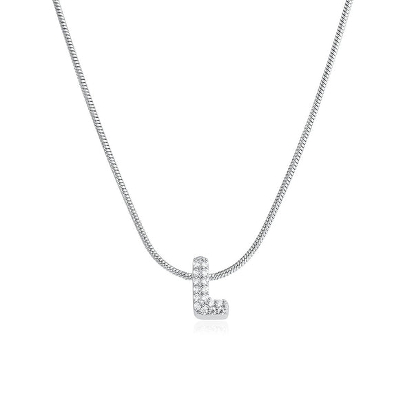 Wholesale Jewelry Copper Inlaid Zircon Letter Pendant Necklace Light Luxury Style