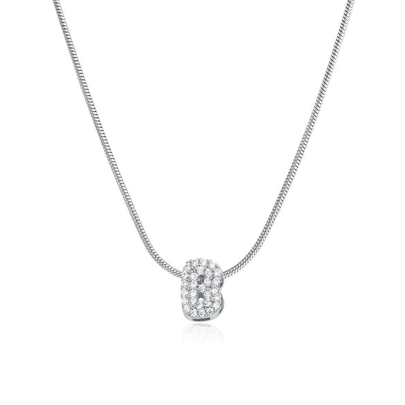 Wholesale Jewelry Copper Inlaid Zircon Letter Pendant Necklace Light Luxury Style