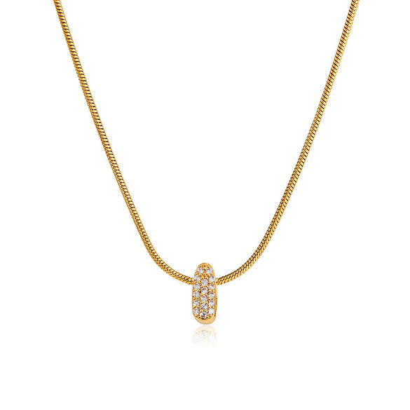 Wholesale Jewelry Copper Inlaid Zircon Letter Pendant Necklace Light Luxury Style