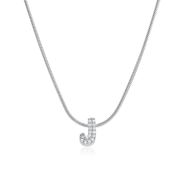 Wholesale Jewelry Copper Inlaid Zircon Letter Pendant Necklace Light Luxury Style