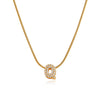 Wholesale Jewelry Copper Inlaid Zircon Letter Pendant Necklace Light Luxury Style