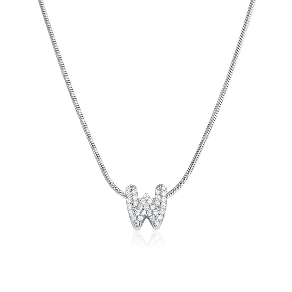 Wholesale Jewelry Copper Inlaid Zircon Letter Pendant Necklace Light Luxury Style