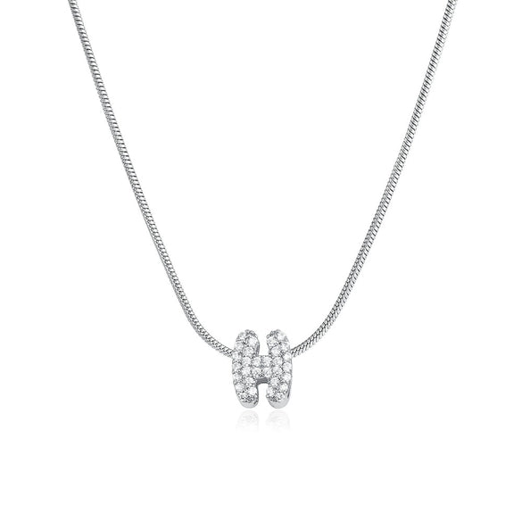 Wholesale Jewelry Copper Inlaid Zircon Letter Pendant Necklace Light Luxury Style