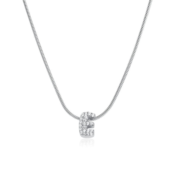 Wholesale Jewelry Copper Inlaid Zircon Letter Pendant Necklace Light Luxury Style