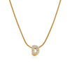 Wholesale Jewelry Copper Inlaid Zircon Letter Pendant Necklace Light Luxury Style