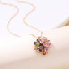 Wholesale Jewelry Copper Inlaid Zircon Minimalist Flowers Style Ochain Women's Necklace