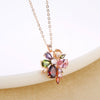 Wholesale Jewelry Copper Inlaid Zircon Minimalist Flowers Style Ochain Women's Necklace