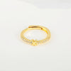 Wholesale Jewelry Copper Inlaid Zircon Open Adjustable Ring With Letter Pattern And Electroplating Process