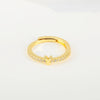 Wholesale Jewelry Copper Inlaid Zircon Open Adjustable Ring With Letter Pattern And Electroplating Process