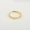 Wholesale Jewelry Copper Inlaid Zircon Open Adjustable Ring With Letter Pattern And Electroplating Process